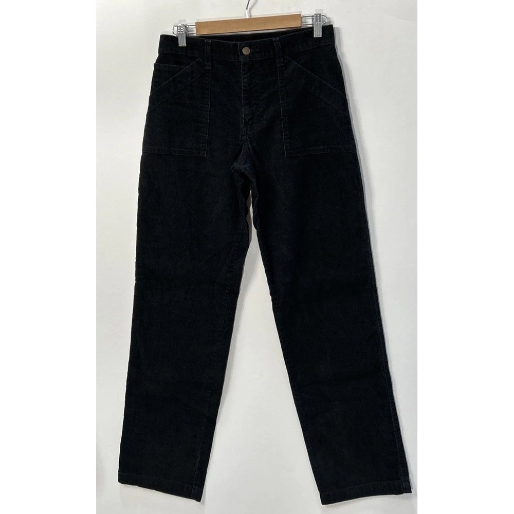 Levi's Corduroy Camp Pant Black Cords Relaxed Straight Y2K Vintage Mid Rise Sz 8